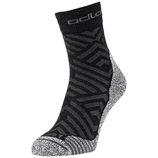 ODLO Active Warm Hike Graphic Micro Crew Skarpety, Czarny - stal Odlo szary - Skarpetki damskie - miniaturka - grafika 1