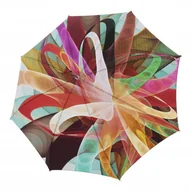 Parasole - Elegance Boheme Vito - luksusowy parasol damski z abstrakcyjnym nadrukiem - miniaturka - grafika 1