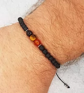 Bransolety męskie - Męska bransoletka ZNAK ZODIAKU LEW - kamienie naturalne - super prezent - miniaturka - grafika 1
