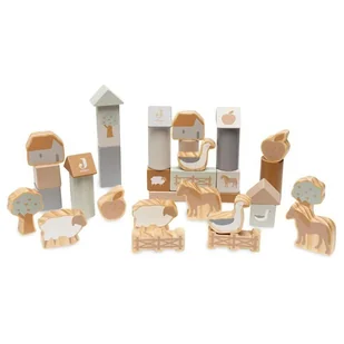Jollein klocki drewniane montessori 34 elementy FARM - Klocki - miniaturka - grafika 1
