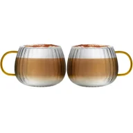 Szklanki - Vialli Design Komplet szklanek z żółtym uchem Tulip 1227 2 x 350 ml - miniaturka - grafika 1