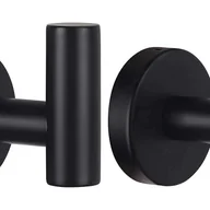 Wieszaki łazienkowe - Hak ścienny do łazienki, wieszak na ręczniki kuchenne, wieszak na ręczniki ze stali nierdzewnej (czarny) 2 sztuki - miniaturka - grafika 1