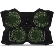 Podkładki chłodzące pod laptopa - Podkładka chłodząca pod notebook, Bora, podświetlane wentylatory, czarna, SureFire, 4 wentylatory - miniaturka - grafika 1