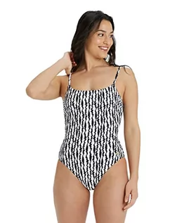 Stroje kąpielowe - ARENA Damski kostium kąpielowy U Back Allover jednoczęściowy, czarny Multi, 44 - grafika 1