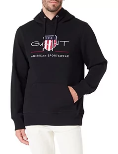 GANT Reg Archive Shield męska bluza z kapturem, czarny, 4XL - Bluzy męskie - miniaturka - grafika 1
