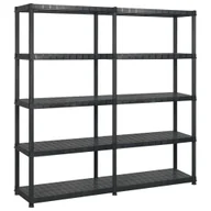 Szafy i regały magazynowe - vidaXL Regał 5-poziomowy, czarny, 170x40x185 cm, plastik 3059853 - miniaturka - grafika 1