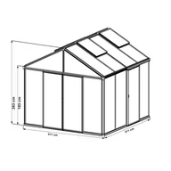 Szklarnie ogrodowe - GFP szklarnia Asteria 22 Premium 311x311 cm - grube panele poliwęglanowe ok. 16 mm - kolor: zielony - miniaturka - grafika 1