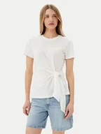 Koszulki i topy damskie - Tommy Hilfiger T-Shirt WW0WW44559 Écru Regular Fit - miniaturka - grafika 1