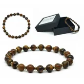 Bransoletki - Bransoletka Z Kamieni Naturalnych 6mm Tygrysie Oko Na Gumce Hematyt Damska - miniaturka - grafika 1