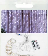 Ozdoby bożonarodzeniowe - Kurtyna Lampa Girlanda Świetlna 300 Led 3 X 3 M Dekoracja Świąteczna 300 Cm X 300 Cm Naturalna Biała - miniaturka - grafika 1
