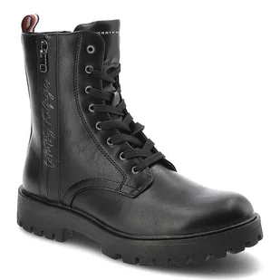 Czarne Botki Tommy Hilfiger Modne Buty Damskie - Botki damskie - miniaturka - grafika 1