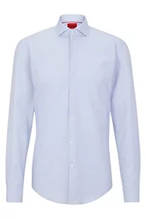 HUGO Męska koszula Kason Slim-Fit z teksturowanej bawełny popeliny, Light/Pastel Blue459, 46 - Koszule męskie - miniaturka - grafika 1