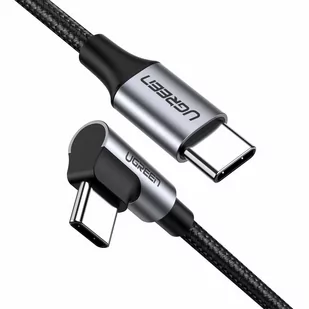 Kabel USB-C do USB-C, kątowy UGREEN US255,3A, 60W, 0.5m (czarny) - Kable - miniaturka - grafika 1