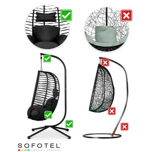Fotel ogrodowy wiszący Toskana czarny + czarne poduszki Sofotel - Hamaki - miniaturka - grafika 14