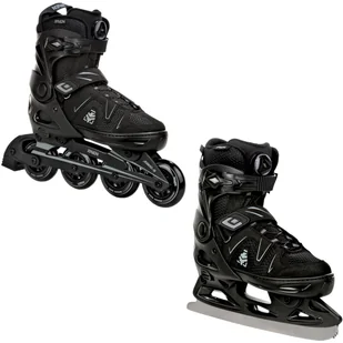 Rolki Łyżwy Figurowe 2W1 Raven Pulse Pro Black Fitgo 37-40 - Łyżwy - miniaturka - grafika 1