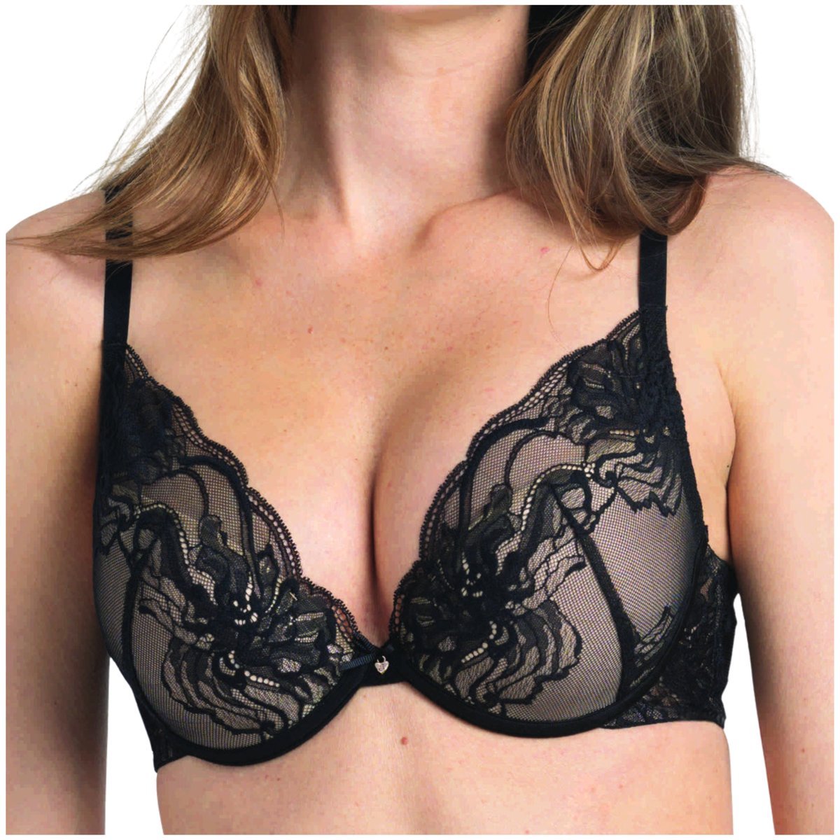 Biustonosz push-up zmysłowy powiększający koronka Samanta Mystery A479 75D