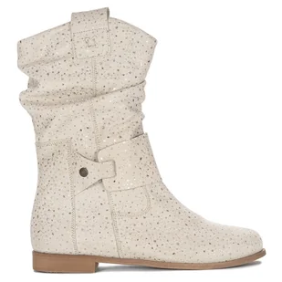 Maciejka Botki Damskie Skórzane Welurowe Jasny Beżowy-36 - Botki damskie Maciejka Botki Damskie Skórzane Welurowe Jasny Beżowy-36 - Botki damskie - miniaturka - grafika 1