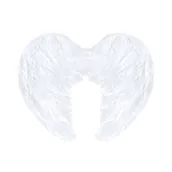 Balony i akcesoria - Skrzydła przebranie anioła białe pióra 45x35 cm - miniaturka - grafika 1