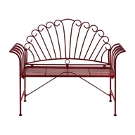 Ławki ogrodowe - Ławka ogrodowa CAVINIA 125 cm Metal Burgundowy B665185 - miniaturka - grafika 1