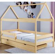 Łóżka - Elior Drewniane łóżko domek z materacem i szufladą sosna Petit 4X 190x90 cm - miniaturka - grafika 1