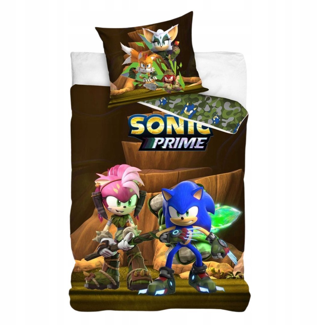 Pościel Sonic Prime 140x200 65x65 Bawełniana Licencyjna Komplet