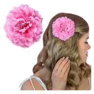 Ozdoby do włosów - Spinka do Włosów Różowa Duża Kwiat Piwonia Wsuwka Lekka i Efektowna - miniaturka - grafika 1