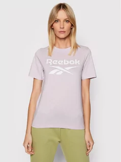 Koszulki sportowe damskie - Reebok T-Shirt HE5402 Fioletowy Regular Fit - grafika 1