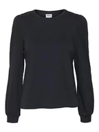 Koszulki i topy damskie - VERO MODA Women's VMKERRY LS O-Neck TOP VMA NOOS T-Shirt, czarny, M, czarny, M - miniaturka - grafika 1