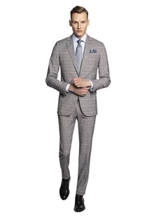 Garnitury - Garnitur w kratę Recman PATERNO 315 BR slim fit - grafika 1