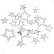 Dekoratorstwo - Drewniane gwiazdki, 20 szt., białe, złocone - miniaturka - grafika 1
