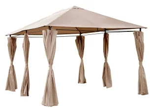 Beżowy pawilon ogrodowy z bocznymi ściankami W8-A05 - Altany ogrodowe Beżowy pawilon ogrodowy z bocznymi ściankami W8-A05 - Altany ogrodowe - miniaturka - grafika 1