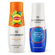 Syropy i koncentraty owocowe - 2 x syrop Sodastream Lipton Ice Tea Peach + isotonic Grejpfrut Pomarańcza - miniaturka - grafika 1