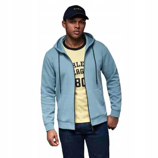 Rozpinana bluza dresowa męska hoodie jasnoniebieska OM-SSZP-0213 V4 r. L - Bluzy męskie - miniaturka - grafika 1