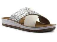 Klapki i japonki damskie - Klapki damskie z panterką - Inblu CP-09, beżowe - miniaturka - grafika 1