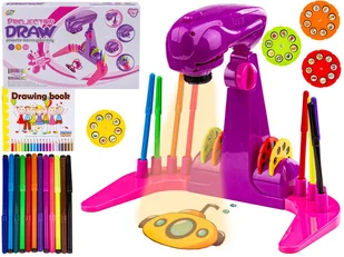 RÓŻOWY PROJEKTOR, DO NAUKI RYSOWANIA AKCESORIA - Projektory dla dzieci - miniaturka - grafika 1