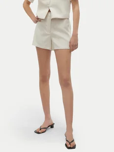 Vero Moda Szorty materiałowe Florence 10306692 Écru Regular Fit - Spodenki damskie - miniaturka - grafika 1