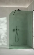 Kabiny prysznicowe - ADNaturalnie Kabina prysznicowa WALK IN przyścienna GARDA WALL 110x194 cm szkło zielone wykończenie CZARNE z powłoką NANO SPR-005ZL-110CZ - miniaturka - grafika 1