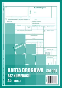 Emeko Tomecki I Płaczek S.k.a Druk Karta drogowa A5 Sm - 101 - Druki akcydensowe - miniaturka - grafika 2