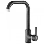 Baterie kuchenne - LAVEO BKU 765D LENA Bateria zlewozmywakowa stojąca z wylewką L Jednouchwytowa Sposób montażu: stojący Głowica: 35 mm Zasięg wylewki: 185 mm Wykończenie: czarne - miniaturka - grafika 1