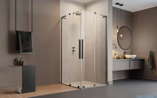 Radaway Furo SL Brushed GunMetal KDD kabina 90x80cm szczotkowany grafit 10305090-92-01L/10305080-92-01R - Kabiny prysznicowe - miniaturka - grafika 2