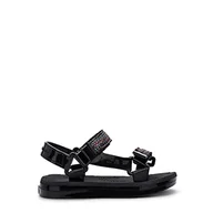 Buty dla dziewczynek - melissa Sandały Mini Papete + Rider I Baby - Preto - 26-27, czarny - miniaturka - grafika 1