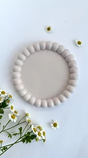 Taca dekoracyjna bubble okrągła beżowa - Tace i patery - miniaturka - grafika 1