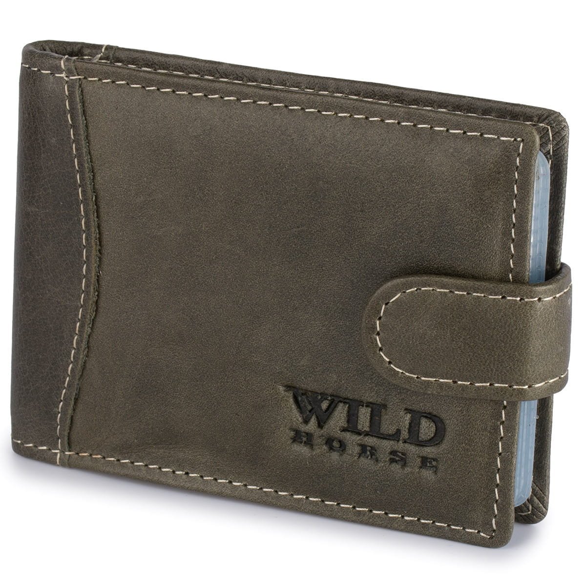 Etui na Karty Dokumenty Skórzane Wild Horse Szare