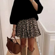 Swetry damskie - TEMU Jednokolorowy Minimalistyczny Sweter z Siedmiu Rękawów, Luźny Okrągły Dekolt, Miękki Pulower Damski - miniaturka - grafika 1