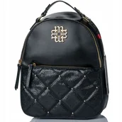 Plecaki - Plecak Damski Monnari Miejski Czarny Logo - miniaturka - grafika 1