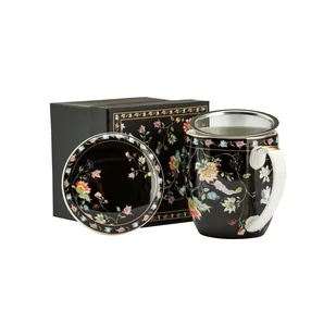Marco Polo SJ Kubek Porcelanowy Z Zaparzaczem I Pokrywką Łąkowe Kwiaty Czarny 425 Ml - Kubki - miniaturka - grafika 1
