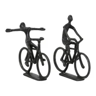 Figurki dekoracyjne - Metalowe figurki zestaw 2 szt. 22 cm Cyclists – Light & Living - miniaturka - grafika 1