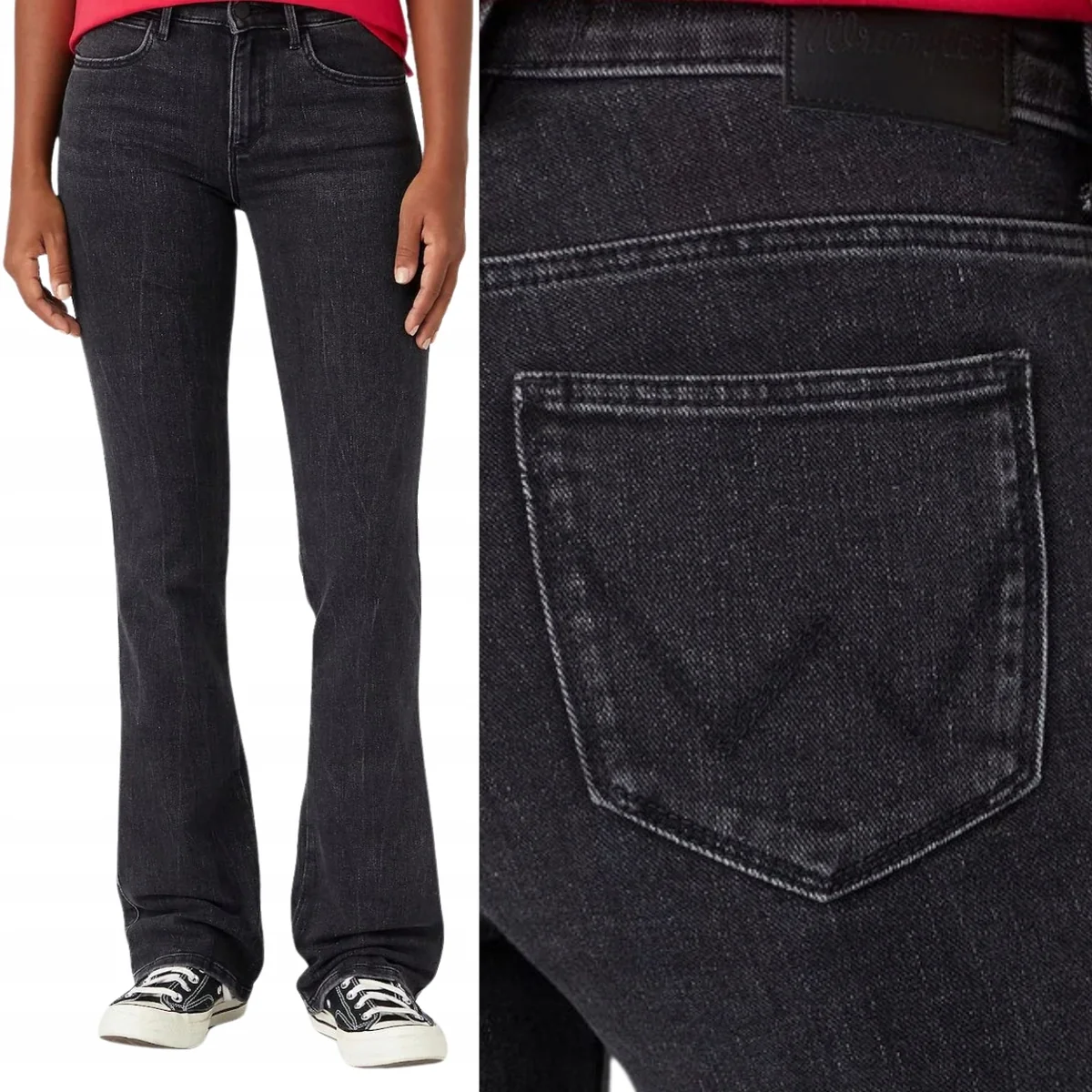 Wrangler Bootcut Soft Eclipse rozszerzane damskie spodnie jeansowe W27 L32