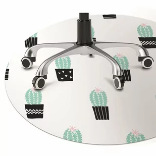 Podkładka pod krzesło obrotowe Kaktusy fi100 cm - Podnóżki, podpórki, podkładki - miniaturka - grafika 1