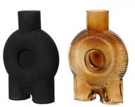 Wazony i flakony - Wazon szklany na kwiaty dekoracyjny 21 x 30 cm 1szt - miniaturka - grafika 1